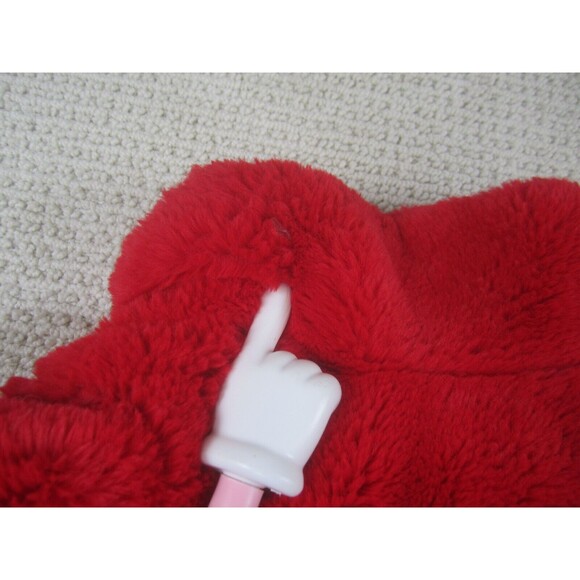 GB Girls Jacket Youth XL 14/16 Red Fleece Open Fuzzy Polyester Pockets Coat - Picture 13 of 16